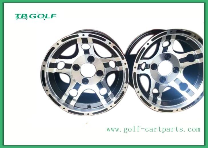 12 Inch Aluminum Matte Black Wheels Silver Color For Golf Cart 12x7" Machined