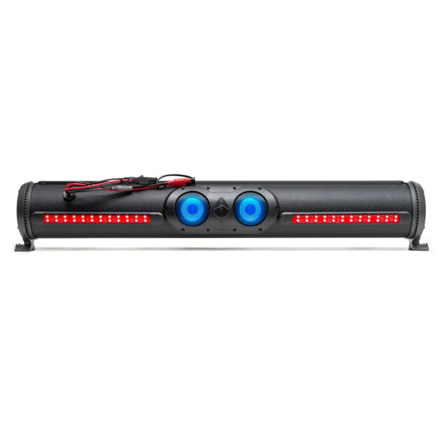 Caixa de Som Amplificada para Carrinho de Golfe ATV UTV Bt Conector 8 Alto-falantes Soundbar à Prova d'Água com Iluminação LED