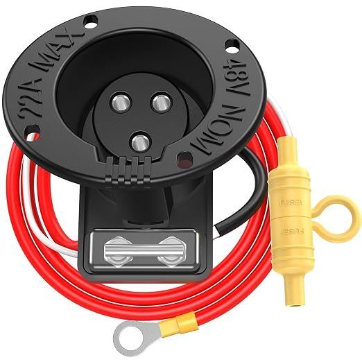 Club Car DS Carregador Receptáculo Fusível Conjunto 101802101 Substituição OEM Integrado 48V Fusível Cablagem Completa
