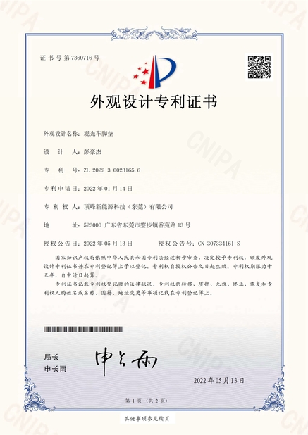 China TOP GOLF CO.,LTD Certificações